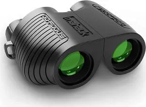 Go-Focus Compact Binoculars for Adults & Kids | Small Travel Binoculars For Bird Watching & Hunting | 10x25 BAK4 Prism | Lightweight & Waterproof | Carry Case & Neck Strap | Range 20m - 1000m | Mahauk