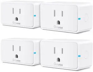 Govee Smart Plug 15A, WiFi Bluetooth Outlets 4 Pack Work with Alexa and Google Assistant, WiFi Plugs with Multiple Timers, Govee Home APP Group Control Remotely, No Hub Required, ETL&FCC Certified