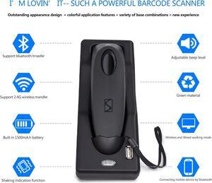 Save 15% on 2D Bluetooth Barcode Scanner with Charging Base + Wearable Finger 1D 2D Mini Bar Code Reader Scanner