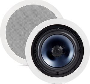 Polk Audio RC60i 2-way Premium In-Ceiling 6.5" Round-Speakers (Pair), Perfect -for Damp-and Humid Indoor/Outdoor Placement, (White, Paintable Grill)