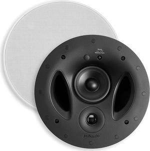 Polk Audio 70-RT 3-Way In-Ceiling Speaker (2.5 Driver, 7 Sub) - The Vanishing Series | Power Port | Paintable Grille | Dual Band-Pass Bass Ports White