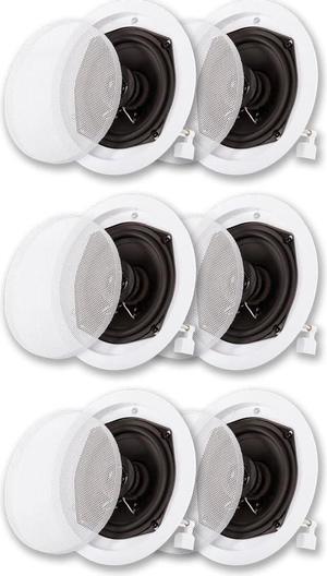 Acoustic Audio R191 in Ceiling/in Wall Speaker 3 Pair Pack 2 Way Home Theater 1200 Watt R191-3PR