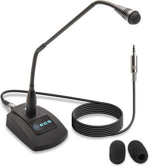 ECS | WordSentry Professional Gooseneck Microphone | 3.5mm Uni-Directional Conference Mic | Anti Slip Base and Adjustable Heavy Duty Metal Design