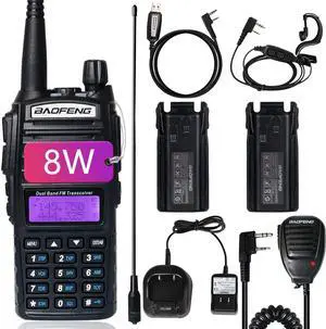 Good Product Outlet UV-82 High Power Good Product Outlet Radio Dual Band Radio Ham Radio Portable 2 Way Radio with Extra 2800mAh Battery Full Kits(1 Pack-Black)