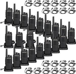 RT68 Walkie Talkies with Earpiece,2 Way Radios Long Range,Heavy Duty Walkie Talkies for Adults,Rechargeable with USB Charger Base, for Restaurant School Manufacturing Healthcare(20 Pack)