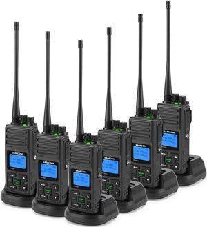 FPCN30A Two Way Radios Long Range 5 Watts Walkie Talkies for Adults Rechargeable 2 Way Radios UHF Programmable Handheld Business Radio 1500mAh Battery with Earpieces,Group Call, 6 Packs