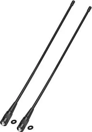 Bingfu Dual Band VHF UHF 136-174MHz 400-470MHz Ham Radio Antenna 2-Pack Walkie Talkie Flexible Whip Antenna SMA Female for Kenwood Wouxun Baofeng Radios BF-F8HP UV-5R UV-82 BF-888S Two Way Radio