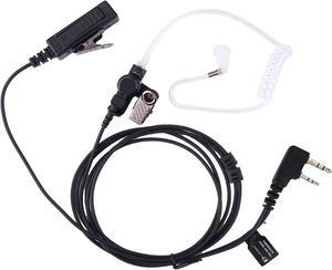 KS K-STORM Covert Acoustic Tube Walkie Talkie Earpiece Surveillance Headset with Mic Compatible with 2 Pin Kenwood Two Way Radio