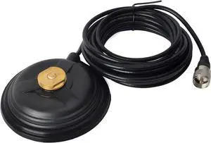 HYS TC-110NMO CB/VHF/UHF/HF Ham Radio Antenna Magnet Mount NMO Connection Style W/5M(16.4ft) RG58 Coaxial Cable PL-259 Plug