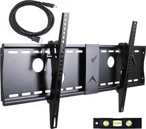 VideoSecu Tilt TV Wall Mount Bracket for Most 37 to 75-Inch LCD LED Plasma Screen Display up to VESA 400X400 684X300 600x400mm with HDMI Cable, Bubble Level MP502B 3KR