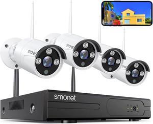 SMONET Wireless Security Camera Systems,8-Channel 1080P Surveillance NVR Kits,4pcs Indoor Outdoor WiFi IP Cameras,Night Vision Home Cameras,P2P,Free APP,NO Hard Drive