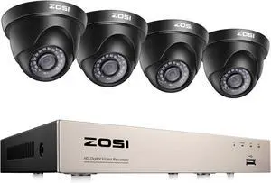 Gadpiparty ZOSI Home Security Camera System,5MP Lite H.265+ 8Channel CCTV DVR Recorder,4PCS 1080P 1920TVL Night Vision Indoor Outdoor Surveillance Camera, Remote Access, Motion Detection (No HDD)