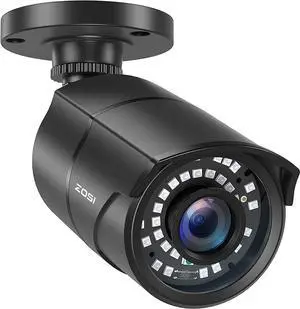 ZOSI 2MP HD 1080p 1920TVL Security Camera Outdoor Indoor (Hybrid 4-in-1 HD-CVI/TVI/AHD/960H Analog CVBS), 36PCS LEDs,120ft IR Night Vision,105° View Angle Surveillance CCTV Bullet CameraBlack Color)