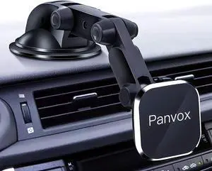 Magnetic Phone Car Mount, Universal Dashboard Windshield Car Phone Mount Holder with Upgraded 3.2" Suction Cup,8 Strong Magnets Compatible with iPhone 11 Pro X XS Max XR Galaxy Note10 S10 (B)