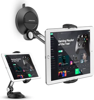 iPad Suction Mount, Phone Tablet Stand Holder with Suction Cup Fits 4"-11" Tablet/Phone/iPad mini/Air, Sticky iPads Mount on Window Bathroom Mirror, for Car Truck Windshield Boat (Black) iPad Suction Mount, Phone Tablet Stand Holder with Suction Cup Fits 4"-11" Tablet/Phone/iPad mini/Air, Sticky iPads Mount on Window Bathroom Mirror, for Car Truck Windshield Boat (Black)