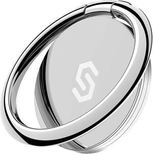 Syncwire Cell Phone Ring Holder Stand, 360 Degree Rotation Finger Ring Kickstand with Polished Metal Phone Grip for Magnetic Car Mount Compatible with iPhone, Samsung, LG, Sony - Silver