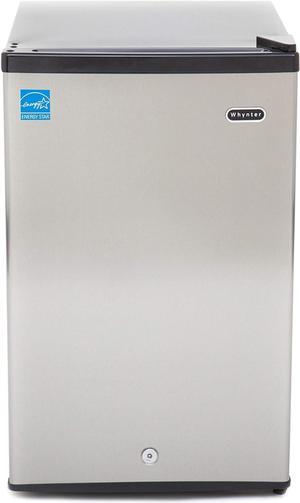 Whynter CUF-210SS Mini, 2.1 Cubic Foot Energy Star Rated Small Upright Freezer with Lock, Stainless Steel, Black
