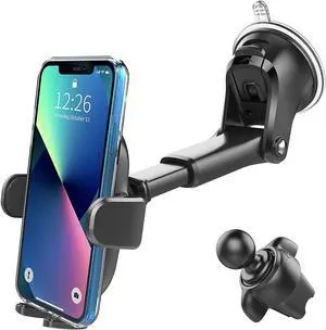 3-in-1 Suction Cup Phone Holder Windshield/Dashboard/Air Vent Oqtiq Dashboard & Windshield Suction Cup Car Phone Mount with Strong Sticky Gel Pad Compatible with iPhone Samsung & Other Cellphone