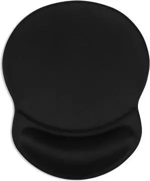 Ergonomic Mouse Pad with Gel Wrist Rest Support Gaming Small Wrist Rest Smooth Surface Non-Slip PU Base Comfortable Office Supplies Pain Relief 8.7 x 7.2 inches Black