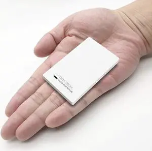 Dual USB Output Super Slim Power Bank Ultra Thin, 3000mAh Portable Charger Mini External Phone Battery Pack Small Dual Outlet, Emergency Phone Power Backup (White)
