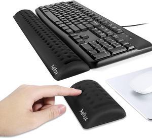 Memory Foam Keyboard Wrist Rest&Mouse Wrist Rest Ergonomic Design Wrist Pad for Computer Keyboard Laptop Wrist Support Arm Rest for Desk Accessories in Home Office School(Black)