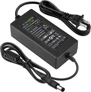 DC 12V 3A Power Adapter US Plug 4.6FT Power Cord 36 Watt AC 100-240V to DC 12Volt Transformers Switching Power Supply for LED Strip Light Camera Wireless Router 2.1mm X 5.5mm
