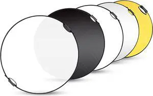 Selens 43 Inch (110cm) Photography Reflector, Collapsible Light Reflector with Carrying Case, 5 in 1 Reflector for Photography Photo Studio Lighting -Translucent, Silver, Gold, White and Black Selens 43 Inch (110cm) Photography Reflector, Collapsible Light Reflector with Carrying Case, 5 in 1 Reflector for Photography Photo Studio Lighting -Translucent, Silver, Gold, White and Black