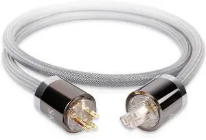 SKW Audiophile Ultra-high Purity Copper Power Cord, Male to Female Shield Power Cable, US Plug for Subwoofer, Amplifier, DV/AV 3.2ft/1M