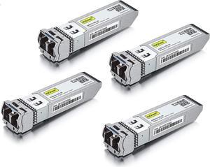 10GBase-LR SFP+ Transceiver, 10G 1310nm SMF, up to 10 km, Compatible with  SFP-10G-LR, Meraki MA-SFP-10GB-LR, Ubiquiti UniFi UF-SM-10G, Fortinet, Mikrotik, Supermicro, Netgear and More, Pack of 4