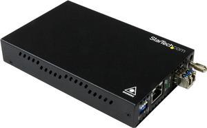 S Singlemode (SM) LC Fiber Media Converter for 1Gbe Network - 10km - Gigabit Ethernet - 1310nm - with SFP Transceiver (ET91000SM10),Black