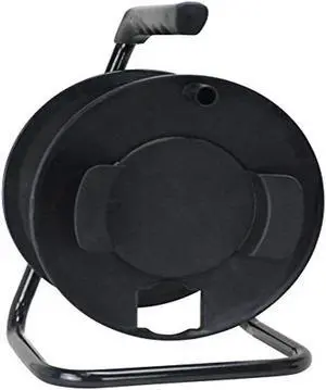Prime CR003000 Portable Cord Reel with Metal Stand, Black, Holds 100-Ft of Cord Prime CR003000 Portable Cord Reel with Metal Stand, Black, Holds 100-Ft of Cord