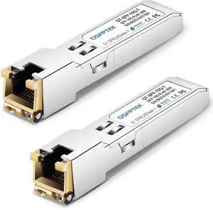 2Pack 10GBASE-T SFP+ Module, 10G SFP+ to RJ45 Copper, 10gbe SFP Ethernet Optical Mini-GBIC Transceiver for Cisco SFP-10G-T-S, Ubiquiti UF-RJ45-10G, Netgear, Mikrotik, Supermicro, Fortinet, CAT6A/CAT7