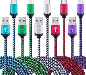 5Pack 6ft Fast USB Type C Cable Phone Charger Cord for Samsung Galaxy S25 S25+ Plus Ultra S24 S23 S22 S21 S20 FE Ultra S10 S10+ S9 S8 Plus Note 20 Ultra 10 9 8 A51 A71 A53 A14 5G