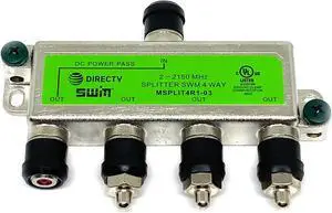 DirecTv MSPLIT4R1-03 Approved WNC 4-Way Wide Band SWM Splitter