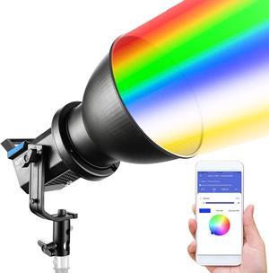 Sutefoto P80RGB Studio Lights | 80W Led Video Lighting for Photography Key Light | Bi Color 2800K-10000K | RGB 360 Full Colors | App Control | CRI 96+ Qa 95+ | Bowens Mount