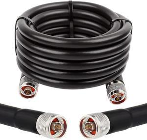 XRDS -RF 15 ft KMR400 Low Loss Coax Cable, 50 Ohm Coax Extension Cable N Male to N Male Connector Coaxial Cables for 3G/4G/5G/LTE/GPS/WiFi/RF/Ham/Radio to Antenna (Not for TV), Welcome to consult