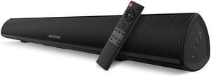 Sound bar, BESTISAN Soundbar Wired and Wireless Bluetooth 5.0 HDMI-ARC Speaker for TV (28 Inches, HDMI-ARC Connection, Optical Cable Included, DSP, Bass Adjustable, Wall Mountable)