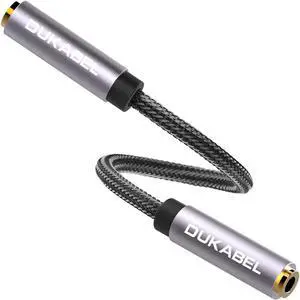 3.5mm Female to Female Adapter Cable 4-Pole TRRS Coupler AUX Extension Cable [OFC Lossless Audio & Crystal-Nylon Braided] Aux Connector Stereo Jack - TopSeries (6 inch / 15cm)