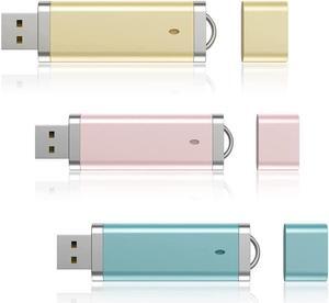 3 Pack 64GB Flash Drive USB Drive Thumb Drive 64 GB USB Flash Drive Jump Drive 64G Flash Drives Photo Memory Stick Pen Drive Zip Drive Pink Yellow Blue