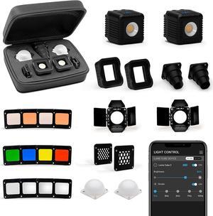 Lume Cube 2.0 Professional Lighting Kit | 20-Piece LED Lighting Kit with Diffusion and Gels | Adjustable Brightness, Bluetooth Control, Waterproof, Indoor Studio & Outdoor Use, for Photo and Video
