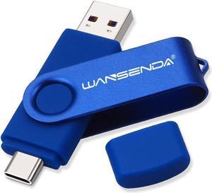 128GB USB C Flash Drive 2 in 1 USB 3.0/3.1 Type C Thumb Drive Photo Memory Stick for Android Phones/Tablet/PC/Mac (128GB Blue)