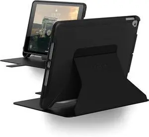 UAG Designed for iPad 10.2 Case Black 9th Generation 2021 & 8th Gen 2020 w/Hand Strap Thin Slim Military Drop Tested Durable Protective w/Stylus & Pencil Holder Scout Series