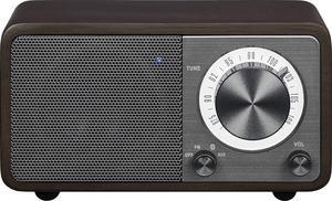 Sangean WR-7DK Wood Cabinet Mini Bluetooth Speaker with FM Radio Tuner and Aux-in Dark Cherry/Wood