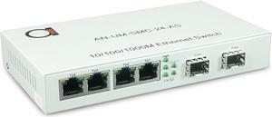 2 x Open SFP Slot + 4 x UTP Cat5e/Cat6 10/100/1000 Copper Ports - Gigabit Ethernet - Fiber Media Converter - Mini Switch - AutoSensing - SFP Slot Supporting Any Mini GBIC/SFP Gigabit Type