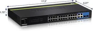 TRENDnet 24-Port 10/100 Mbps Web Smart Switch, 4 x Gigabit Uplink Ports, 2 x Shared SFP Slots, Fanless, Rack Mountable, Lifetime Protection, TEG-424WS TRENDnet 24-Port 10/100 Mbps Web Smart Switch, 4 x Gigabit Uplink Ports, 2 x Shared SFP Slots, Fanless, Rack Mountable, Lifetime Protection, TEG-424WS
