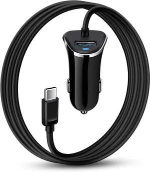 USB Type C Car Charger, 2Pack 3.4A/3ft USBC Car Charger Adapter TypeC Power Cable Line for iPhone 16E/16/16 Pro/15 Pro Max/15 Plus Samsung Galaxy A17 5G S25 S24 Ultra A16 Google Pixel 9a 10 Pro XL 9