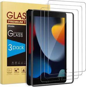 3 Pack Screen Protector for iPad 9th 8th 7th Generation 10.2 inch Tempered Glass Compatible with iPad 9 8 7 (2021 2020 2019 Model)