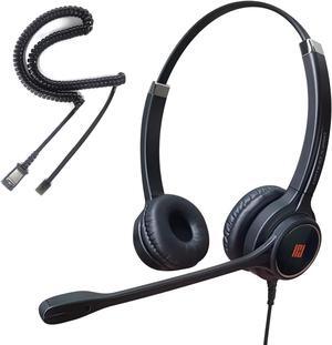 IPH-255 Phone Headset with Noise Cancelling Microhone for Office and Call Center- Comapatible with Polycom VVX,Aastra,Avaya Digital, Nortel, ,Mitel landline Phones