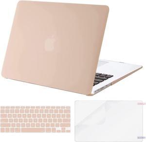 MOSISO Compatible with MacBook Air 13 inch Case (Models: A1369 & A1466, Older Version 2010-2017 Release), Protective Plastic Hard Shell Case & Keyboard Cover & Screen Protector, Camel