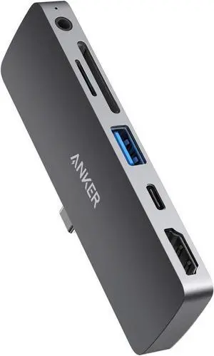 Anker USB C Hub for iPad Pro, PowerExpand Direct 6-in-1 USB C Adapter, with 60W Power Delivery, 4K@60Hz HDMI Port, 3.5mm Headphone Jack, USB 3.0 Port, SD and microSD Card Reade
